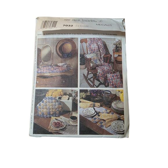 McCall's Home Decorating Yo Yo Quilt Pattern Bedspread Pillows Placemats - Picture 2 of 3